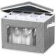 HOMYFORT WINE GLASS STEMWARE STORAGE CASES, CHINA STORAGE CONTAINERS BOX WITH DIVIDERS HARD SHELL FOR 12 CRYSTAL GLASSWA