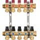 6212 Hot Forged Brass Water Distribution Manifolds from 2 to 8 Branches with External Flowrate Tuners for branch supply