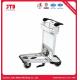 White Airport Luggage Trolley With Brake 3 Wheels Aluminum Alloy