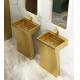 Modern Vanity Stainless Steel Pedestal Sink Floor Standing 7 Shape