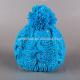 2017 High Quality Wholesale Slouch Pom Pom Girls Winter Knitting Hats 100%acrylic 100g Jacquard keep warm 15*25cm stripe