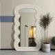 White Wavy Full Length Mirror 71x32 Arched Mirror For Bedroom And Living Room