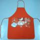BSCI passed-Promotional solid red apron with printed X'mas design