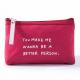 Cotton Canvas Zipper Cosmetic Bag Red Printed For Make Up OEM ODM