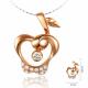 Fine Jewelry Rose Gold Apple Shape Charm Pendant with Diamonds (GDN017)
