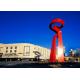 Commercial Building Decoration Outdoor Metal Sculpture Stainless Steel Red Surface Finished