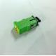 Green color SC / APC Simplex optic fiber adapter Low insertion loss