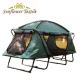 128x18x85cm Army Green Oxford Camping Double Cabin Tent With Bed
