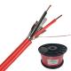 2 Cores 22/24AWG Flexible Wire Shield Cable 2.5mm2 Red Fire Alarm Cable for Commercial