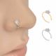 Fashion Crystal Nose Ring Indian Flower Nose Stud Hoop Septum Clicker Piercing Nose Clip Rings Body Piercing Jewelry