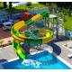 3 Meters High Open Body Slide, Green And Yellow Swimming Pool Slide