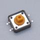 Yellow Square Button SMD Tactile Switch , Surface Mount Push Switch Copper Terminal