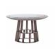 Italy design furniture of Paired Coffee End table in Round shape used by Hand made Oak wood with White snow marble stone