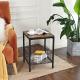 Side Table with Metal Basket for Sale, Industrial End Table, Small Side Table, LET35BX