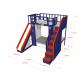 Customized Safe Children Furniture Solid Wood and MDF Bunk Bed for Kids Bed Blue for Boy with Basketball Hoop and Slide