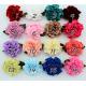 Handmade bow    ribbon bow  hair bow carnation with leaf  garment accessories