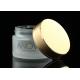 Luxury 1.7 Oz Glass Cosmetic Jar Empty Custom Silk Print Logo Frosted Cream