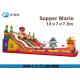 Manufacturer 12*7m large combo bouncer inflatable super mario slide for kids