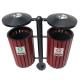 Steel Wooden 240L 120L 2 Compartment Trash Can