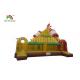 Customized Size Yellow Inflatable Combo Bounce House / Fun Run Obstacle Course