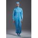 Cleanroom Garment Resuable Autoclave hooded Coverall small blue durable resuable in Pharmaceutical Workshop