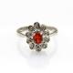 Women Jewelry Sterling Silver with 4x6mm Oval Red Cubic Zircon Ring(F26)