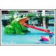Frog Shape Water Pool Slides, Aqua Park Fiberglass Small Slide For Kids