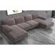 OEM ODM Hot selling 4-Piece Upholstered Sectional gray chenille l shaped sofa set living room furniture with gold metall
