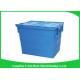 Durable Plastic Attached Lid Containers / Heavy Duty Plastic Storage Boxes
