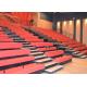 Customized Space Retractable Grandstands With Red Upholstered Bench