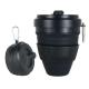 450ml Black Food-Grade Collapsibel Silicone Pocket-Sized Travel Camping Mug