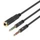 CTIA 2 Male To 1 Femal  30cm AUX Extension 3.5mm Audio Cable