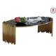 Tempered Glass Top Stainless Steel Coffee Table Oval Shape For Coffee House Home