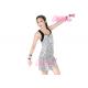Camisole Full Silver Sequined A-line Latin Dress Dance Costume Women