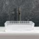 Square Shape 1 Hole Glass Vessel Basins 12mm Thickness With Pop Up Drain