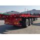 3mm 3 Axles Flatbed Truck Trailer 60 Tons 20FT 40 FT Container Shipping