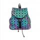 Women Backpack Colorful Diamond Grid Night Glow Color Changing Backpack