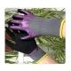 Seamless Grey Nylon Liner Purple Nitrile Work Gloves