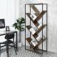 Asymmetrical Diagonal Metal And Wood Book Shelves Modern Tree Shaped Bookcase