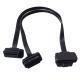 Car Male To Dual Female OBD2 Y Cable Elbow Extension Flat Thin Noodle