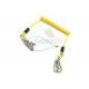 Yellow Plastic Coiled Lanyard Cord Securing Wire Falling From Height
