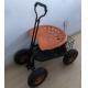 Heavy Duty Garden Rolling Work Seat With Tool Tray Planting Orange
