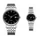 Silvertone Fashion Quartz Couple Watches Gift Set 3BAR Date Functional
