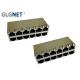 2x6 Magnetic Rj45 Connector Multi Port 1G Magnetic UPOE+ DIP Mounting Industrial Grade