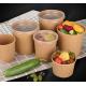 Brown Disposable Paper Soup Bowl Takeout Round Paper Soup Cup With Lids