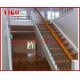 Wrought Iron Staircase VK88S  Wrought Iron Handrail Tread Beech ,Railing tempered glass, Handrail b eech Stringer,carbon