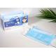 Adult Blue White Disposable Mouth Mask With Flexible Adjustable Earloops