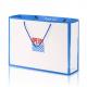 Gloss Art Paper 250GSM Double Colors Printing Custom Design Shopping Paper Bag with Blue Color Handle