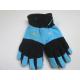 Fashion fleece gloves with contacted color--TR Lining with PU palm--Embroider logo mitten--Flip eonnect