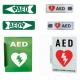 White Green AED Emergency Defibrillator Sign Custom Defibrillator Heart Restarter Sign